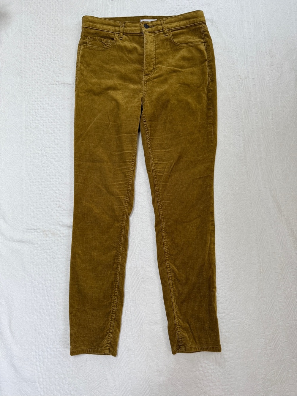 LOFT Velvet Pants Straight Leg Mustard Yellow Women’s Size 28 6